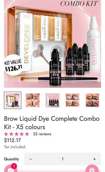 Brow Liquid Dye Complete Combo Kit - X5 colours -